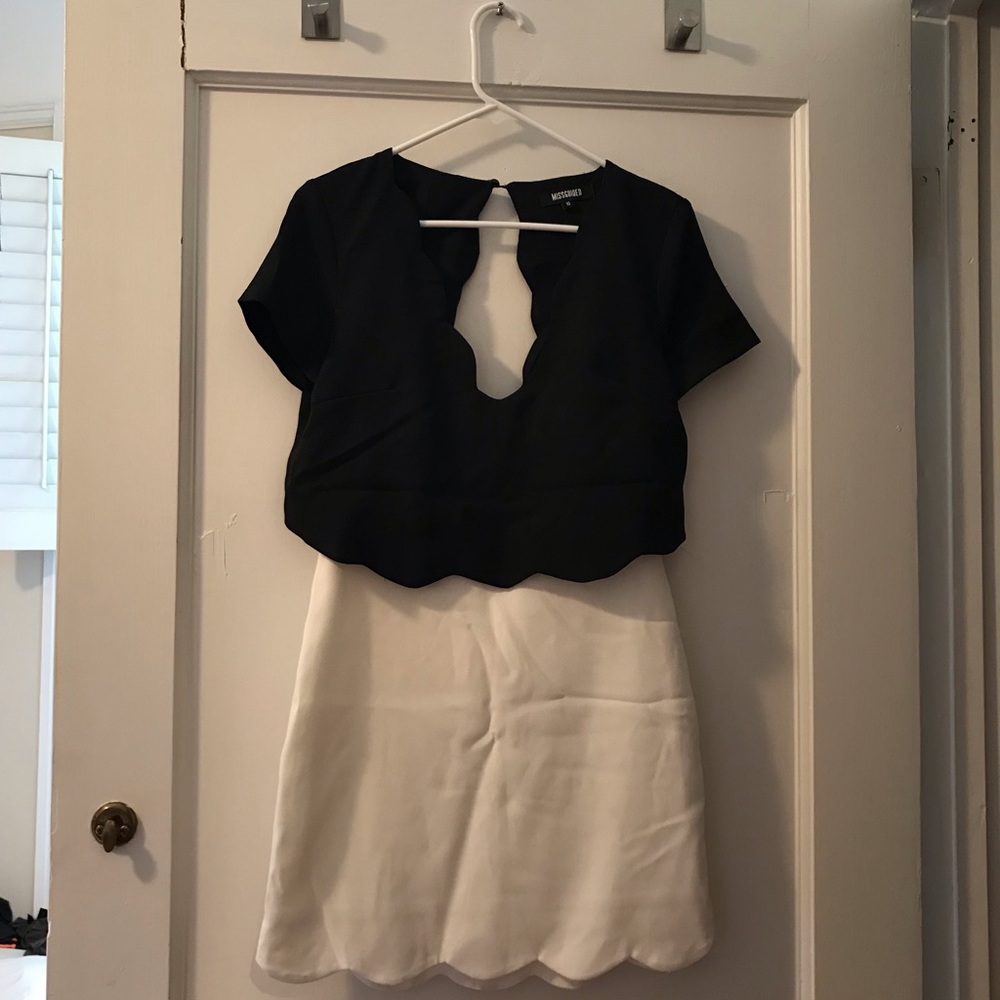 missguided scallop mini dress